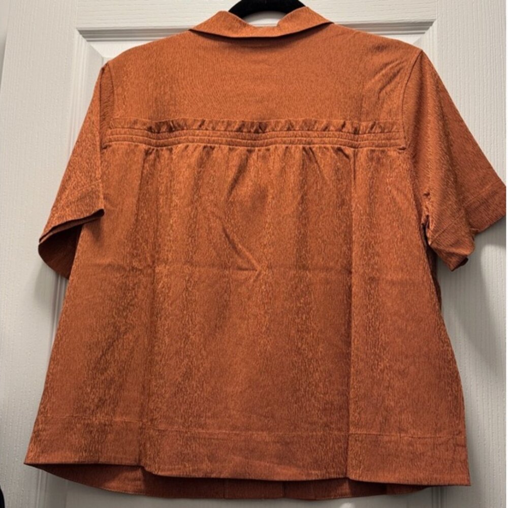 Athleta Oversized Echo Top Size Medium Rust Quick… - image 2